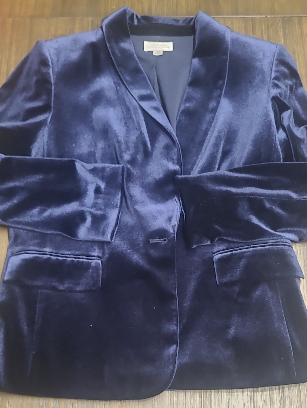Tahari Velvet Tailored Blazer & Pants - Navy